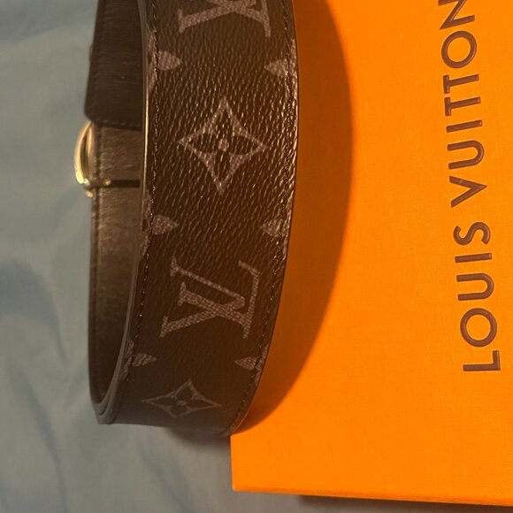 Louis Vuitton Belt Monogram Eclipse Santur LV Circle M0168 Black Grey Men's - Picture 13 of 14
